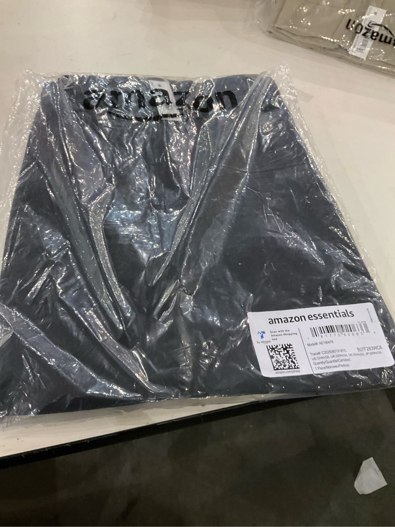 Condition photo showing New/Like New for Amazon Essentials Men's Straight-Fit Wrinkle-Resistant Flat-Front Chino 32W x 32L Black