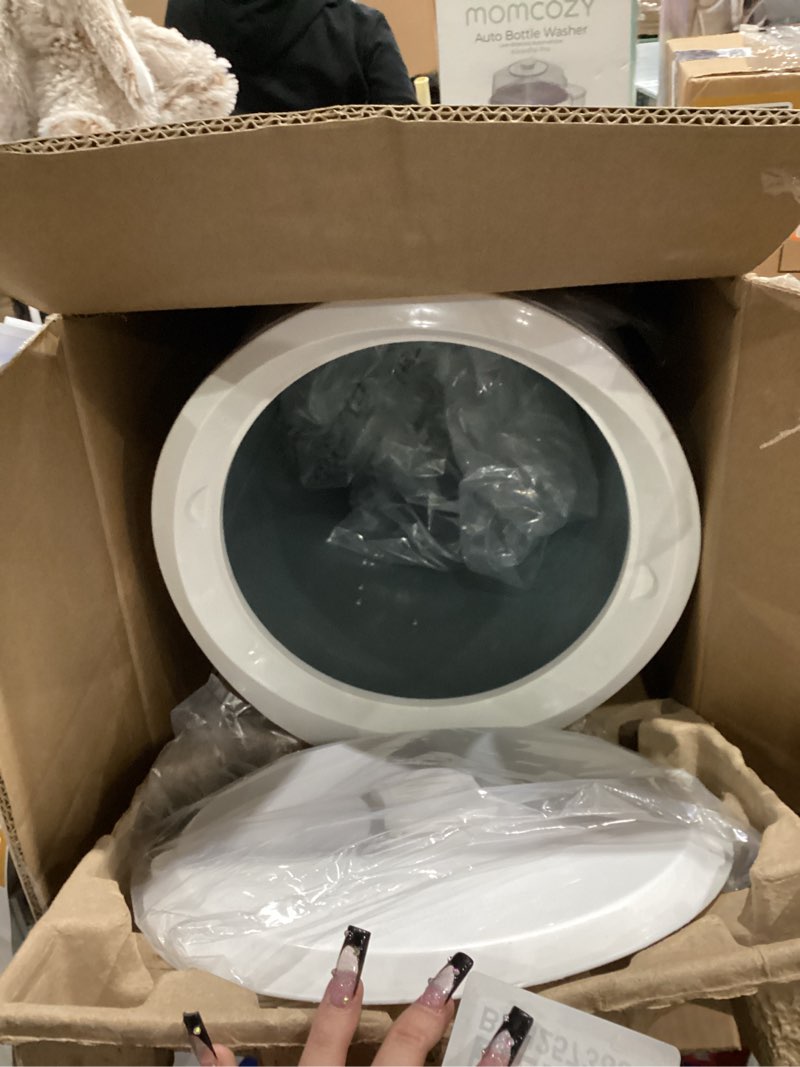 Condition photo showing As Is for Keenray Towel Warmer, Luxury Towel Warmer Bucket, Large Towel Warmers for Bathroom, Auto Shut Off, Fits Up to Two 40"X70" Oversized Towels, Bathrobes, Blankets, PJ's and More, CL1 A Creamy White 13" (L) x 13" (W) x 19" (H)