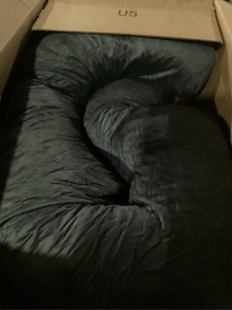 Condition photo showing Good Condition for Pregnancy Pillow, Full Body 57 Inch Maternity Pillow with Removable Washable Cover - Sleep Support for Legs, Back, Neck, Shoulder, HIPS, Belly for Pregnent Women, Black Grey Velvet Cover Black-grey Velvet