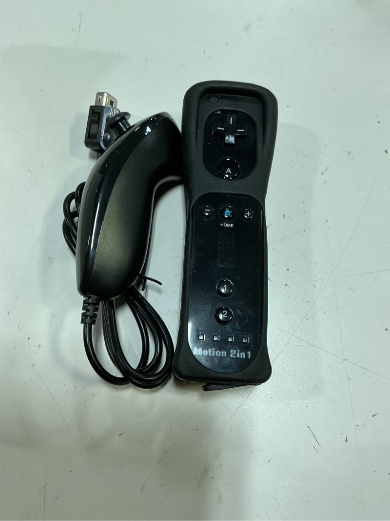 Condition photo showing As Is for Motion Plus Wii Controllers 2Packs with Nunchucks, Wii Remote Controllers Compatible for wii and Wii U with Built in Motion Plus 2blacks