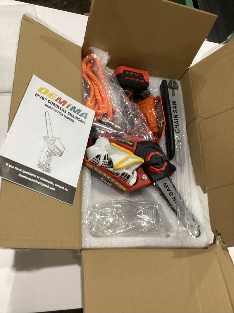 Condition photo showing New/Like New for Mini Chainsaw for Miwaukee M18 Battery, 8-Inch and 6-Inch 2-IN-1 Cordless Electric Chain saw with Brushless Motor and Auto-Oiler, 800W Hand Mini Chainsaw for Tree Pruning Wood Cutting(No Battery)