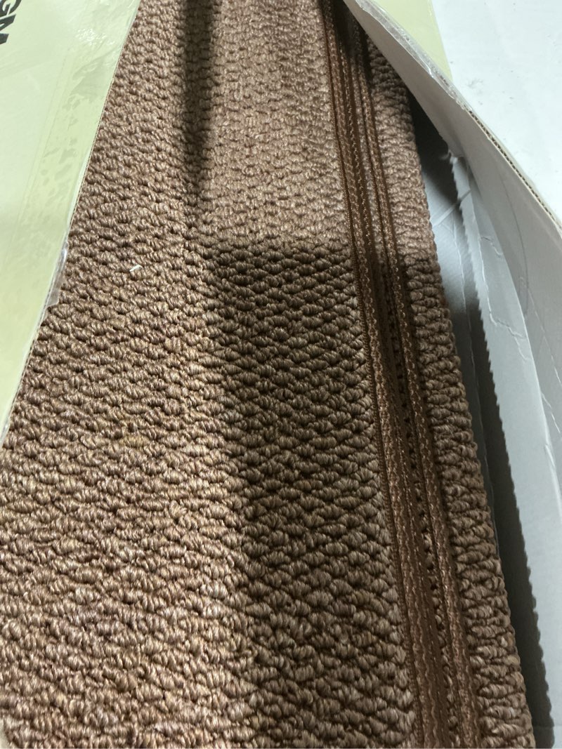 Condition photo showing Good Condition for mbigm bullnose non-slip stair treads w/reusable adhesive 14 pack 9.5" x 30" wooden steps protection - tpu backing with steel reinforcement - anti-slip solution knitted brown non slip stair tread 9.5" x 30" brown - knitted 14