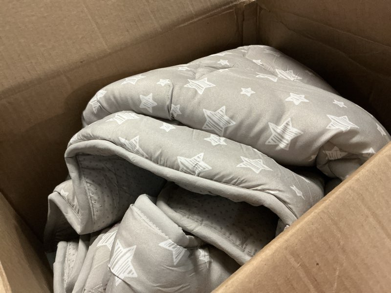 Condition photo showing As Is for Baby Play Mat 50" X 50" Playpen Mat Fit for TODALE and Dripex Baby Playpen, One-Piece Crawling Mat Non Slip Cushioned Baby Playmat for Floor 50x50 Inches Grey Star 50x50 Inch