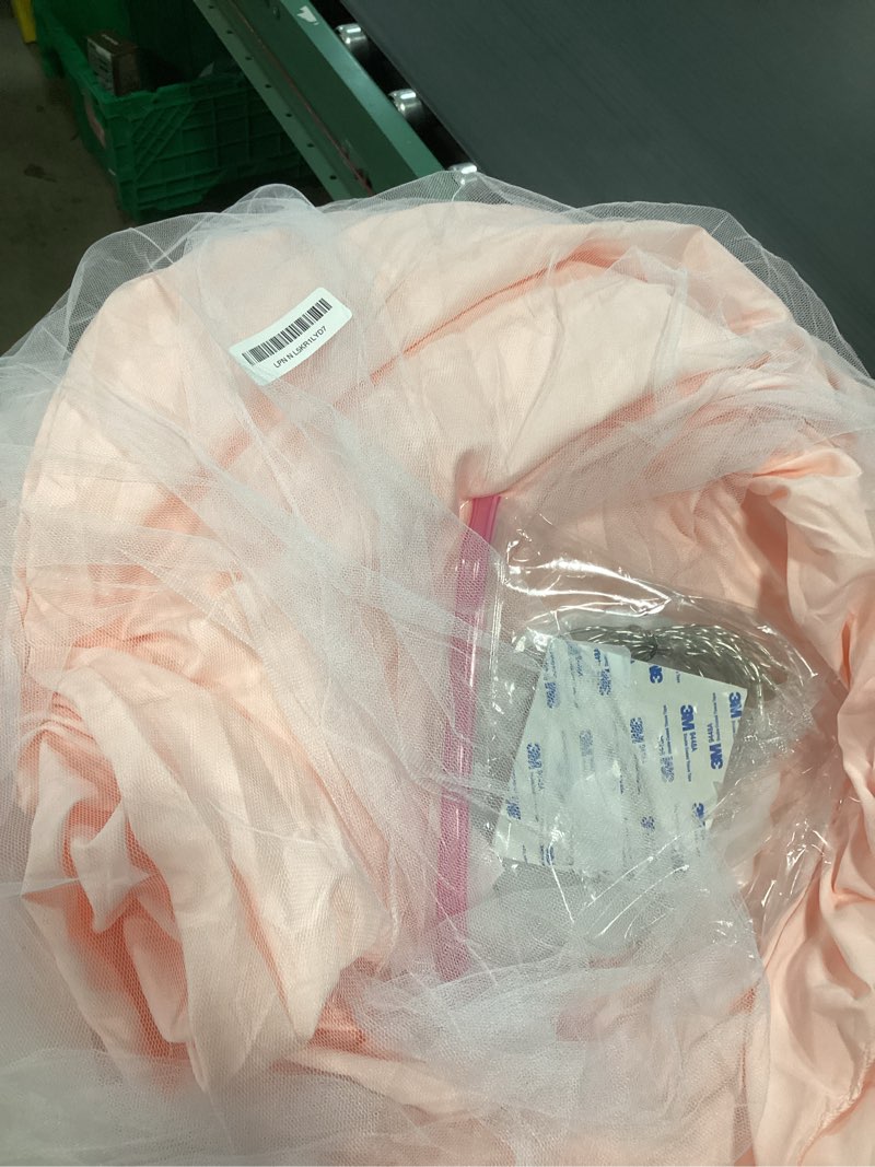 Condition photo showing As Is for little dove Large Bed Canopy with Star Lights, Double Layer Canopy for Bed, Princess Play Tent for Girls Room, Breathable Bed Curtain for Children Reading Nook, Machine Washable, 40''x 106'', Pink 40"W x 106"L (Pack of 1) Soft Pink