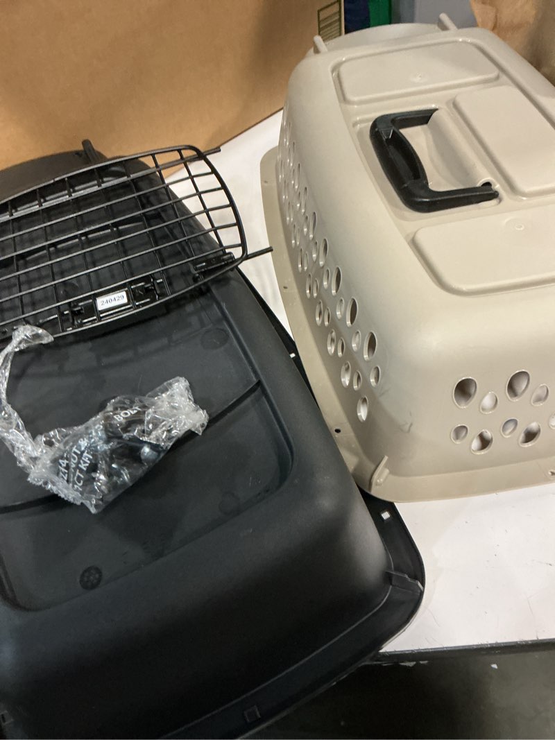 Condition photo showing Good Condition for petmate vari dog kennel portable airline-friendly carriers & crates for small dogs and puppies, durable plastic, pet carrier for home and travel, xs extra small 19" for dogs up to 10 lbs, taupe 19.0"l x 12.5"w x 10.8"h kennel only