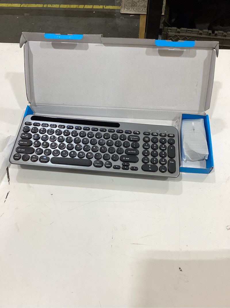 Condition photo showing New/Like New for Wireless Keyboard and Mouse Combo with Phone Tablet Holder, Rechargeable Dual-Mode (Bluetooth 5.0 and 3.0 +2.4G) Multi-Device Silent Mouse for Windows, iPad, Tablet, MacOS,iOS,Android(Black)