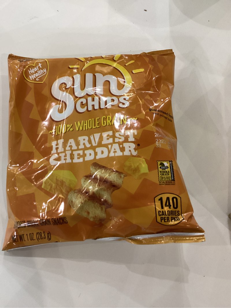 SunChips Harvest Cheddar Flavored Multigrain Snacks, 1 Ounce (Pack of 104)