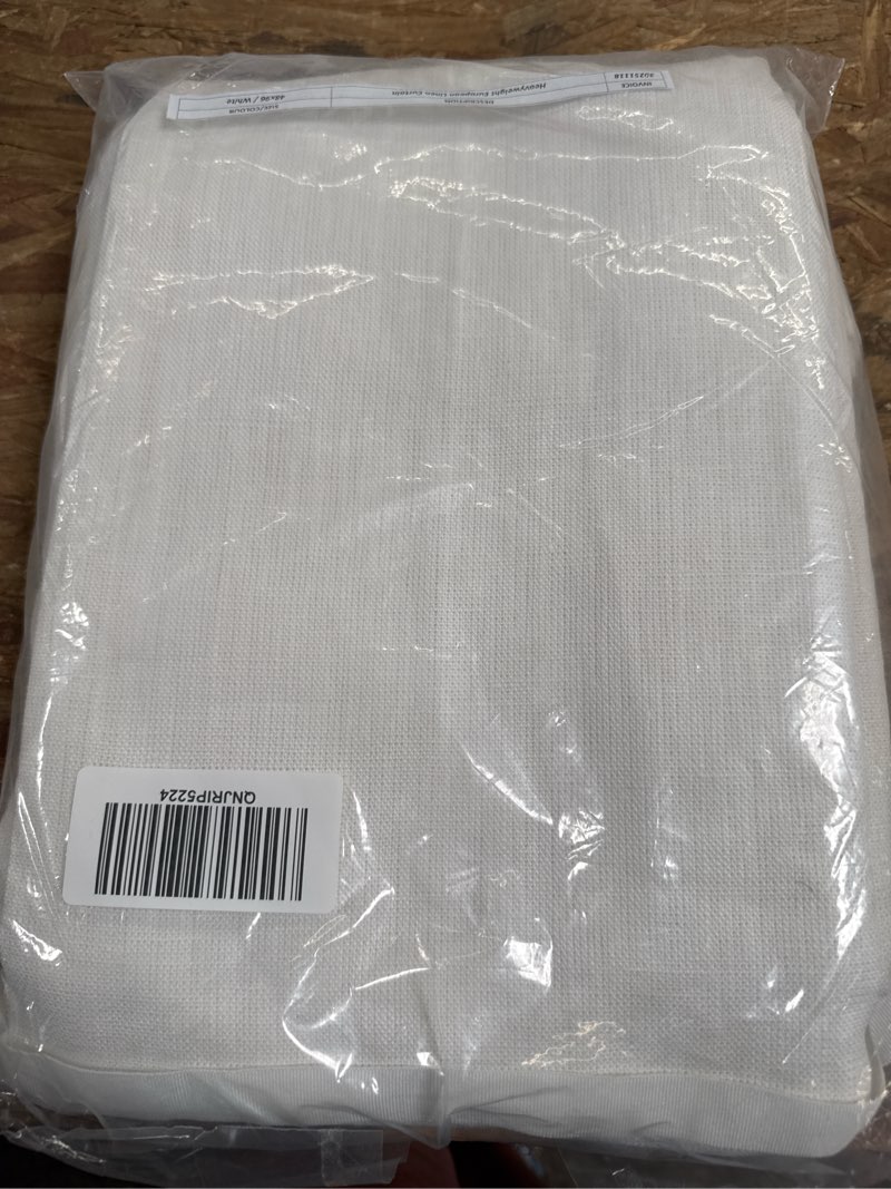 Condition photo showing Good Condition for heavyweight european linen curtain, 48x96, white
