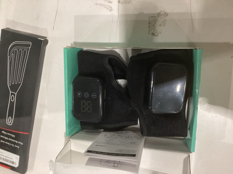 Condition photo showing New/Like New for MOAJAZA Ankle Heating Pads, Cordless Ankle Massager with Heat, Foot Massager for Neuropathy, Heated Ankle Wrap with 3 Heating and Vibration Modes, Ideal Gift Polyester