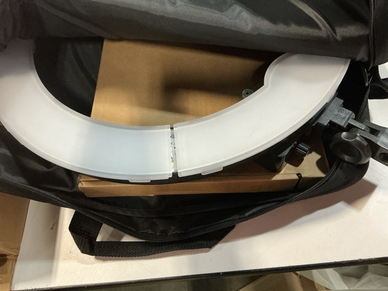 Condition photo showing Good Condition for neewer ring light 18inch kit: 55w 5600k professional led with stand and phone holder, soft tube & bag for tattoo lash extension barber makeup artist studio video photography lighting, rl-18 rl-18 w/stand, phone holder, soft tube
