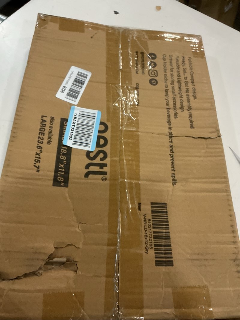 Condition photo showing New/Like New for laptop bed tray table, laptop stand, portable lap desks with foldable legs, reading desk for sofa couch floor - medium small