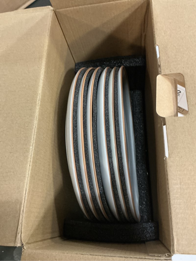 Condition photo showing New/Like New for mora ceramic dinner plates set of 6, 10 inch dish set - microwave, oven, and dishwasher safe, scratch resistant, modern rustic dinnerware- kitchen porcelain serving dishes - vanilla white