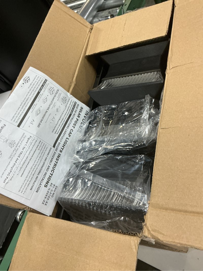 Condition photo showing Good Condition for 2 pack solar post cap lights - classic #1: for flat surfaces & 4x4 vinyl, also fits 4x6 wood (sits-on-top), 25 lumen 3000k warm white, outdoor deck fence light, waterproof, elegant white classic #1: fits 4x4, 4x6 post white, 2 pack