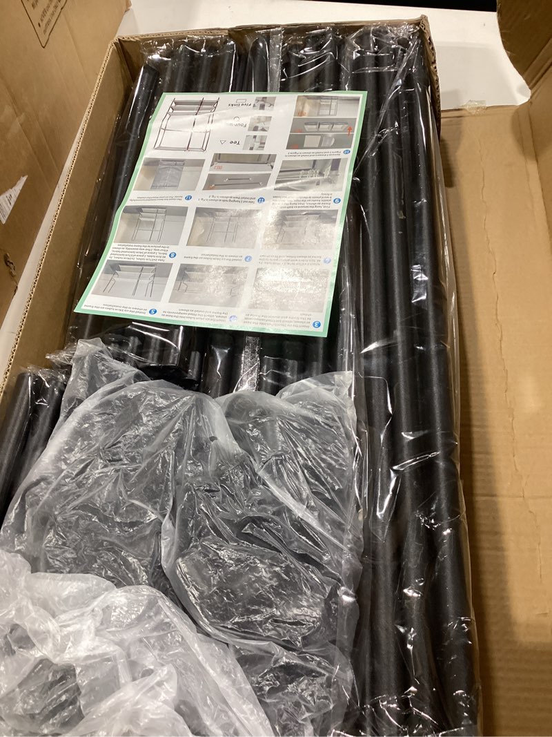 Condition photo showing New/Like New for WEALTHYHEART Portable Closet,Garment Rack,Heavy Duty Clothes Rack with Cover,Wardrobe Closet with 1 Hanging Rods, 2 Storage Shelves and 3 Drawers,43.3" L x 17.7" W x 67.7" H,Black Black-b 43.3" L