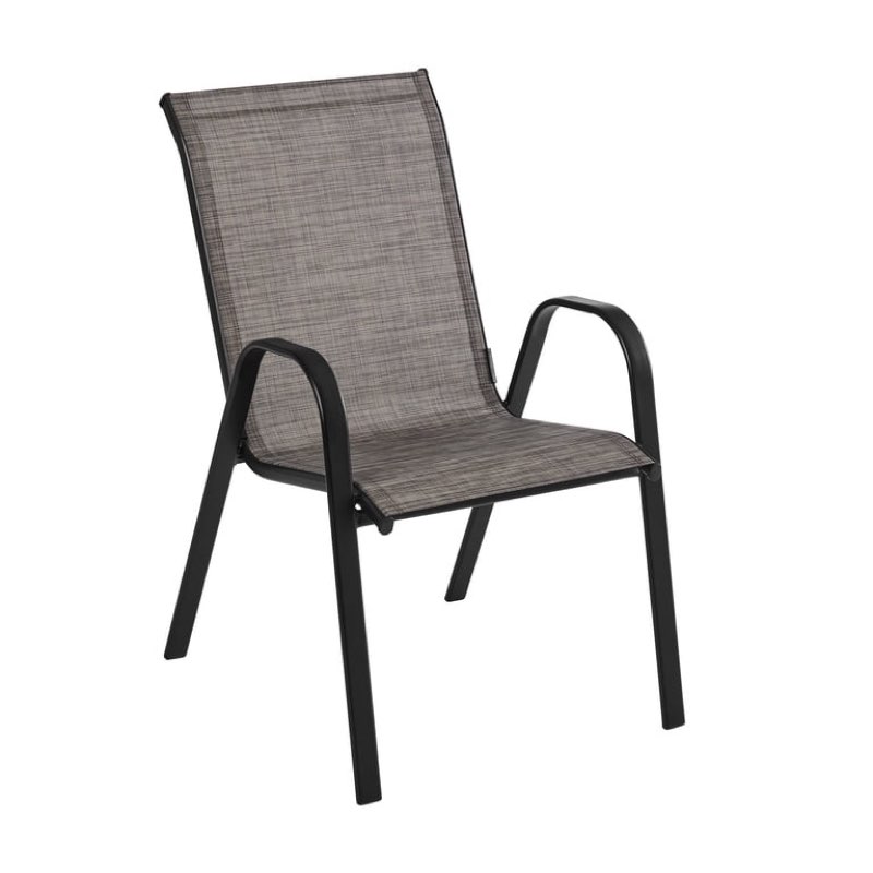 mainstays heritage park steel outdoor patio dining chair, grey