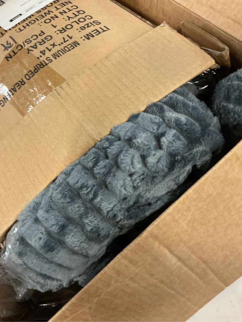 Condition photo showing Good Condition for Homie Reading Pillow with Reading Light and Wrist Support, Has Arm Rests, and Back Support for Bed Rest, Lounging, Reading, Working on Laptop, Watching TV (Gray) Gray Large 18in x 31in