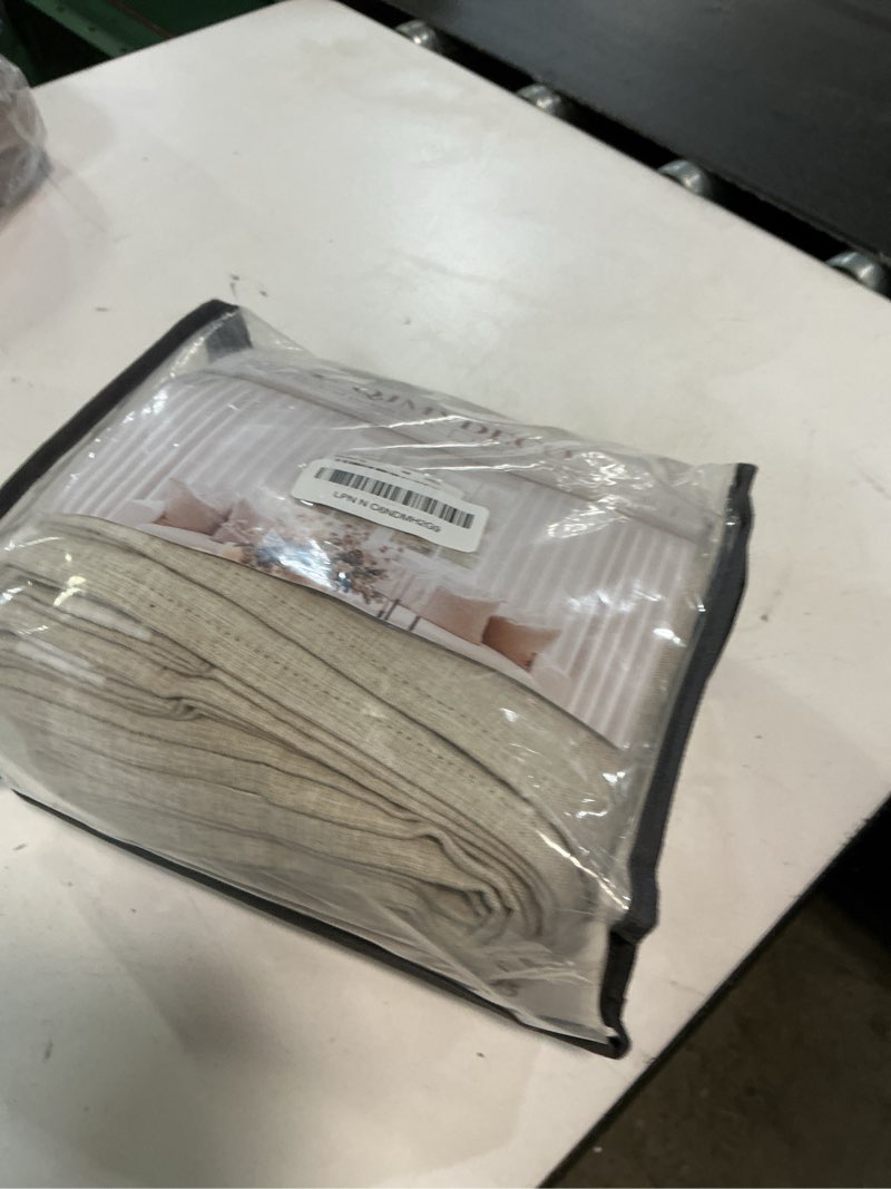 Condition photo showing New/Like New for short length blackout curtains for bedroom 63 inch length pretty custom drapes thermal kitchen traverse curtains with hooks for track/back tab basement window natural cream(50w x 63l 2panels) natural linen 50"w x 63"l (pack of 2)