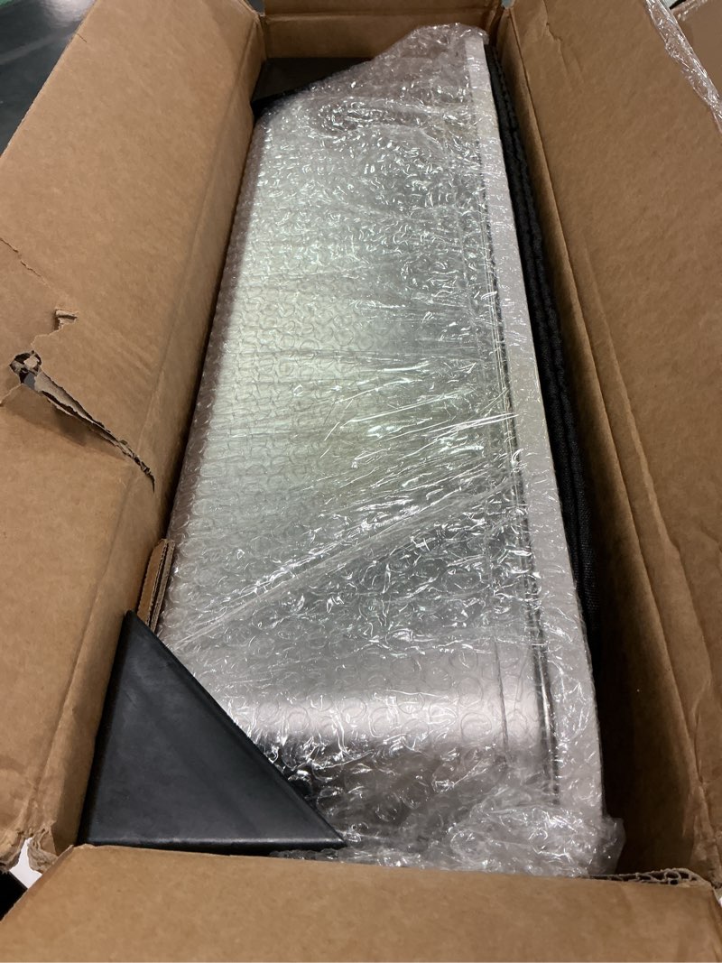 Condition photo showing New/Like New for Vivifying Stainless Steel Litter Box with Lid, XL Side Entry Extra Large Litter Box for Big Cats & Kitty, Removable Enclosed Metal Cat Pan with High Sided Enclosure, Scoop, Mat, Footboard (Beige)