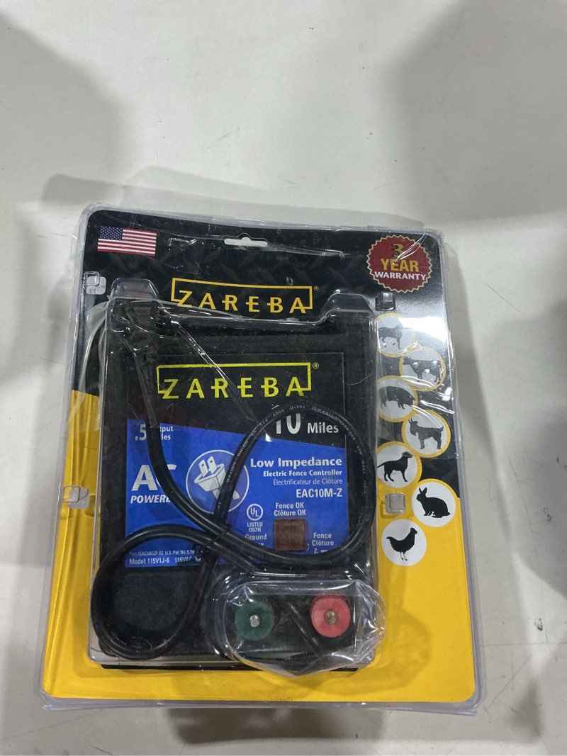 Condition photo showing Good Condition for zareba 10 mile ac powered low impedance fence charger, 0.5 joule output | plug-in electric fence energizer for cattle, horses, pigs, goats, livestock, temporary cattle fence charger, eac10m-z (pack of 1)