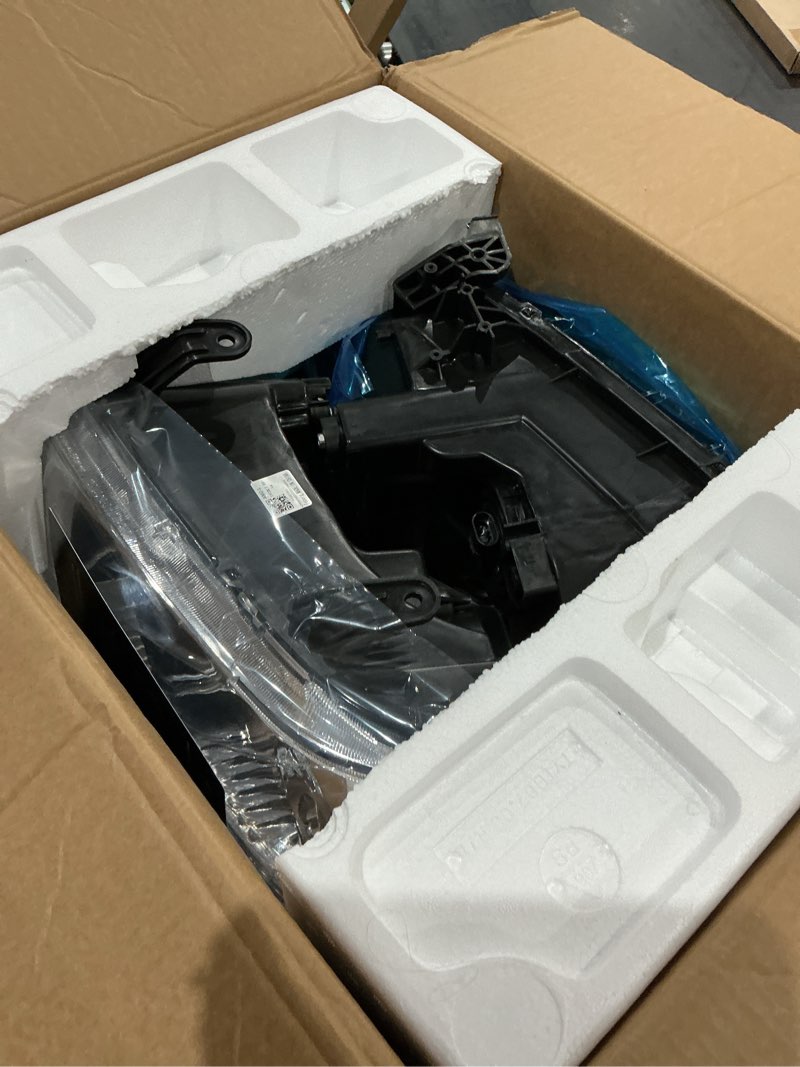 Condition photo showing As Is for headlights w/bulbs for 2007-2013 toyota tundra, fits 2008-2017 sequoia (fits 12-14 sequoia models without headlight washer only, not for models with leveling dial) polished chrome | with high & low beam bulbs oe replacement