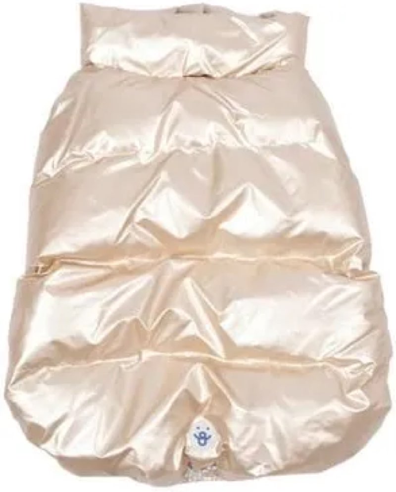 oodles white quilted bubble hem fall dog jacket (size s)