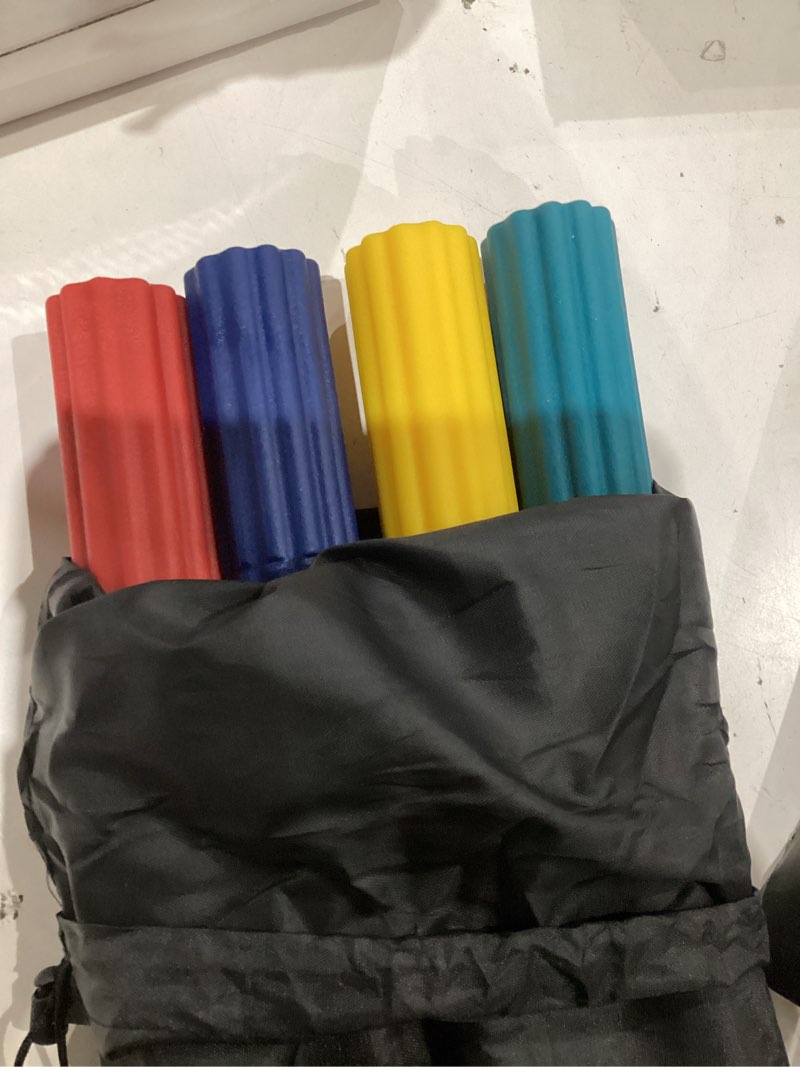 Condition photo showing Good Condition for fitbeast flex therapy bar, tennis elbow therapy bar - ideal for relieve tendonitis pain & improve grip strength, fitness resistance bar for golfers elbow & tendinitis, twist bar for physical therapy 4 piece set - yellow green blue red