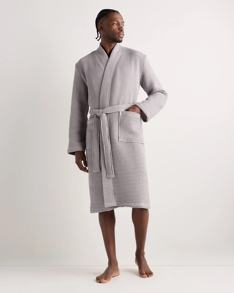 organic turkish waffle robe size l 