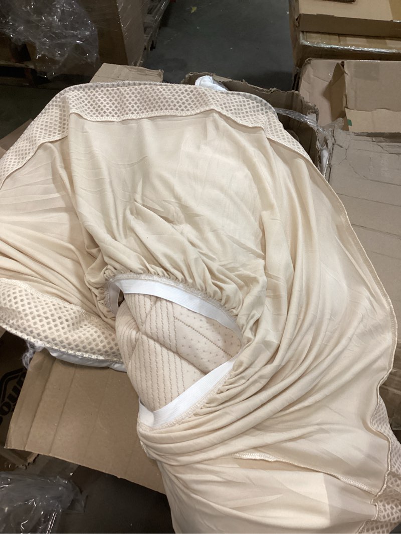 Condition photo showing As Is for (Unknown size) Size Mattress Protector, Waterproof Noiseless Mattress Cover with Stretchable Pockets for 6-15 inches Mattress, Soft Breathable Mattress Pad for College Dorm (Beige) Beige 