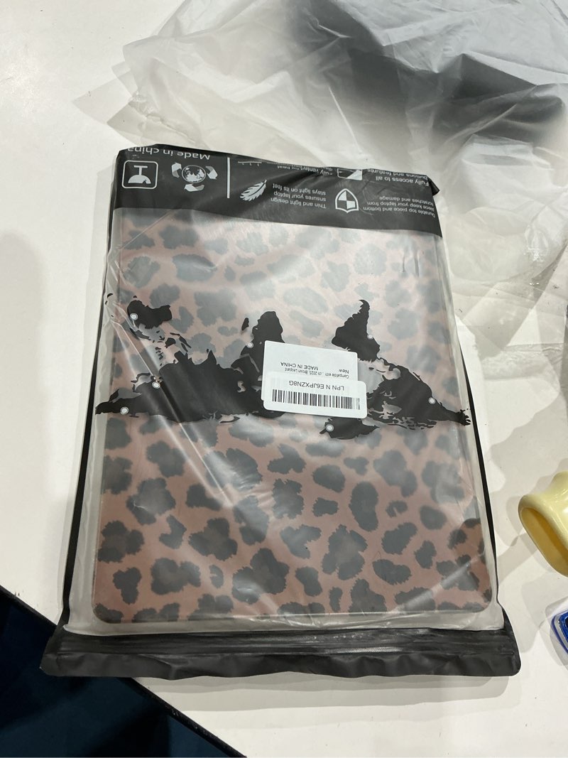 Condition photo showing New/Like New for akit compatible with macbook air 13 inch case m5 2026 2025-2022 m4 m3 m2 a3449 a3240 a3113 a2681, pattern hard shell laptop case+screen protector+keyboard cover for mac air 13.6 inch, brown leopard