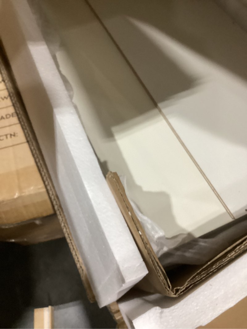 Condition photo showing Good Condition for choochoo desktop bookshelf, 36.4" tall countertop desk hutch with 5 shelves and 1 drawer for computer desk, desk shelf organizer for dorm office home,white white without led