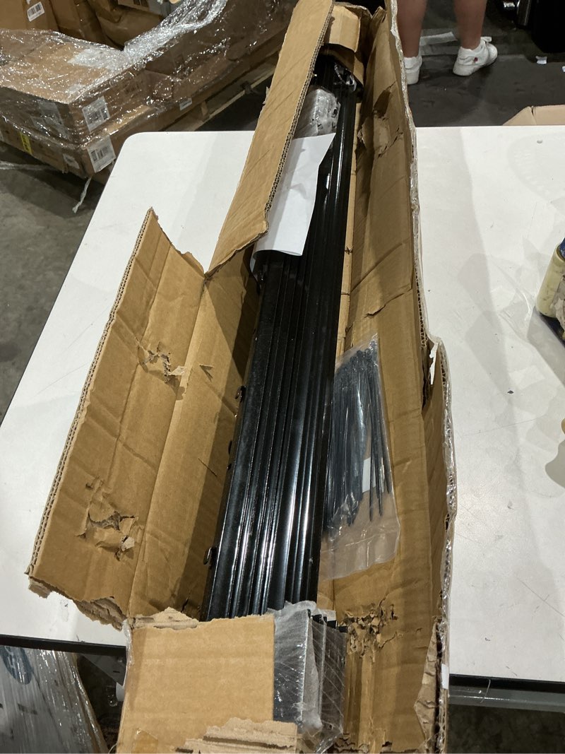 Condition photo showing As Is for 10pack fence posts 4ft in bulk, metal fence stakes black fencing pole heavy duty t post for garden wire fencing, black black 4ft