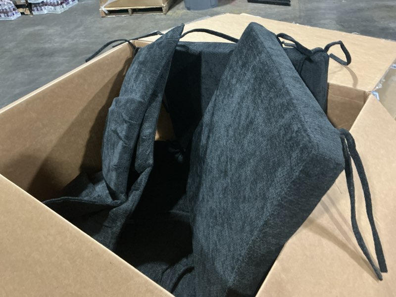 Condition photo showing Good Condition for 5 pcs glider rocker replacement cushions with storage side pocket, luxuriy chenille fabric foam & microfiber filling, thickened & supportive rocking chair cushion set, black