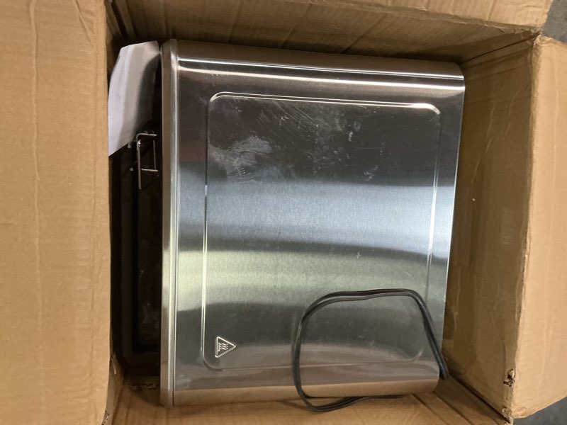 Condition photo showing As Is for seedeem 32qt air fryer combo, 14-in-1 extra large convection oven with led touchscreen, stainless steel countertop oven for family cooking