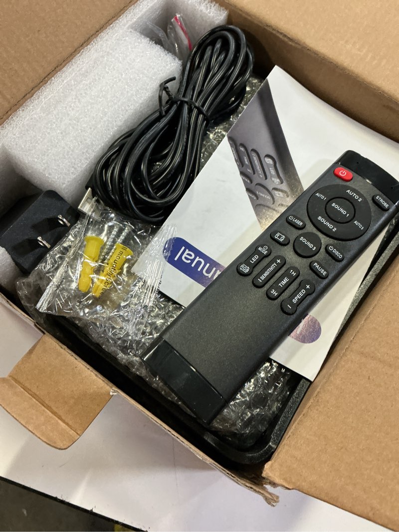 Condition photo showing Good Condition for party lights dj disco light disco ball stage strobe lights led projector sound activated with remote control for parties xmas club bar gift birthday rave christmas home room decoration 1-pack disco party light?