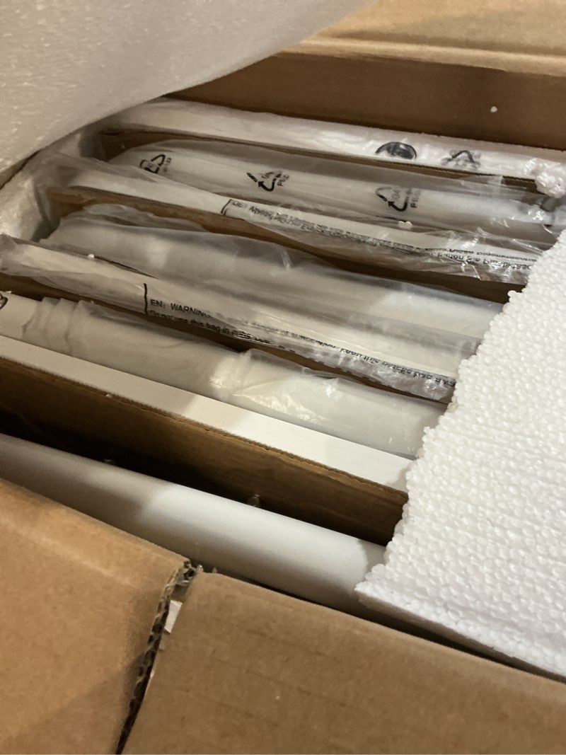 Condition photo showing New/Like New for NUTIKAS TV Trays Set of 4 - Folding TV Tray Adjustable Dinner Trays for Eating On Couch Wooden Tables Mate Stand Foldable White Desk with Cup Holder Portable White 4