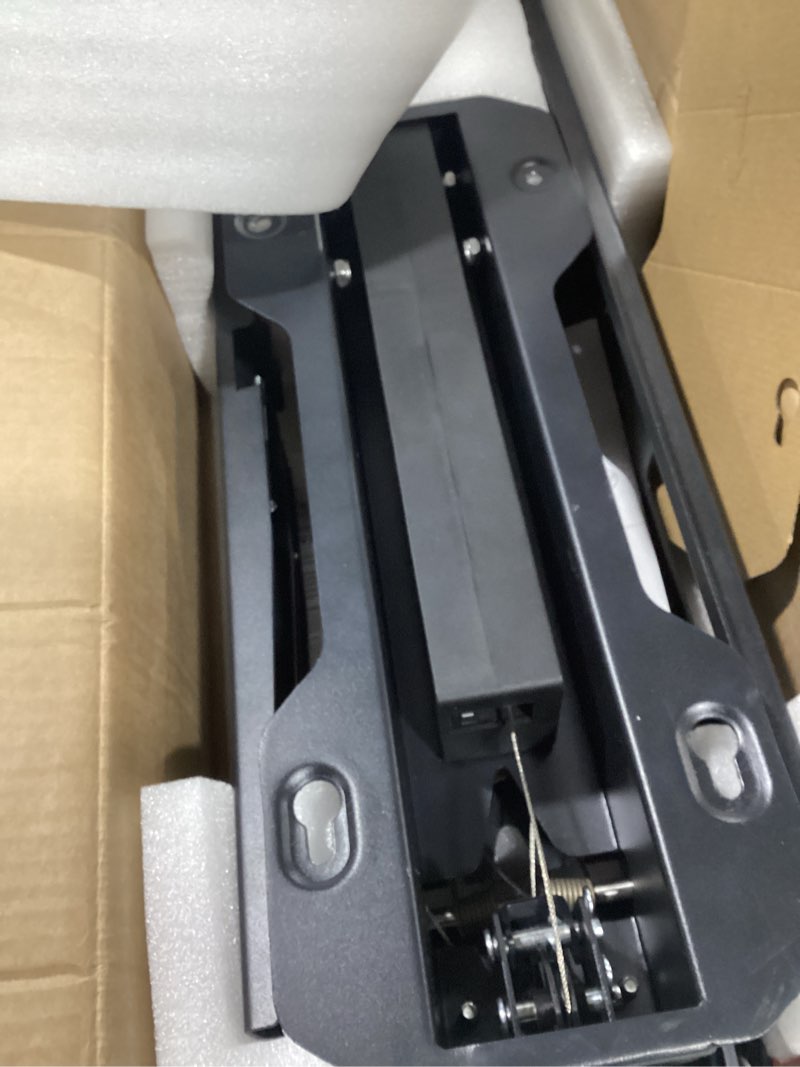 Condition photo showing Good Condition for Motorized Pull Down TV Mount Over Fireplace, Electric Height Adjust with Remote Control, Full Motion Wall Bracket for 32"-70" TVs up to 77 lbs, Swivel, Tilt & Leveling, Above Mantel Drop Down Mount Electric Black Wall Mount