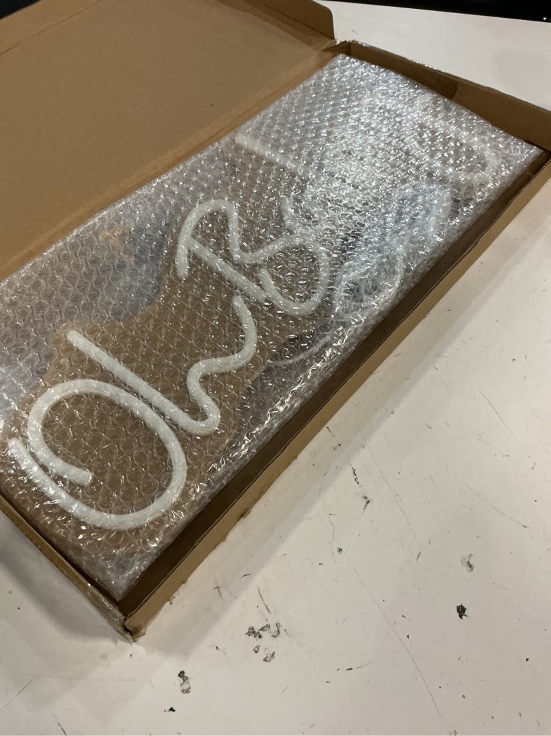 Condition photo showing Good Condition for hmt oh baby neon sign for backdrop wall decor large size 19.6×8.6 inch led neon lights for baby shower decorations boy and girl room decor led light up sign for party decorations photo prop usb (warm white)