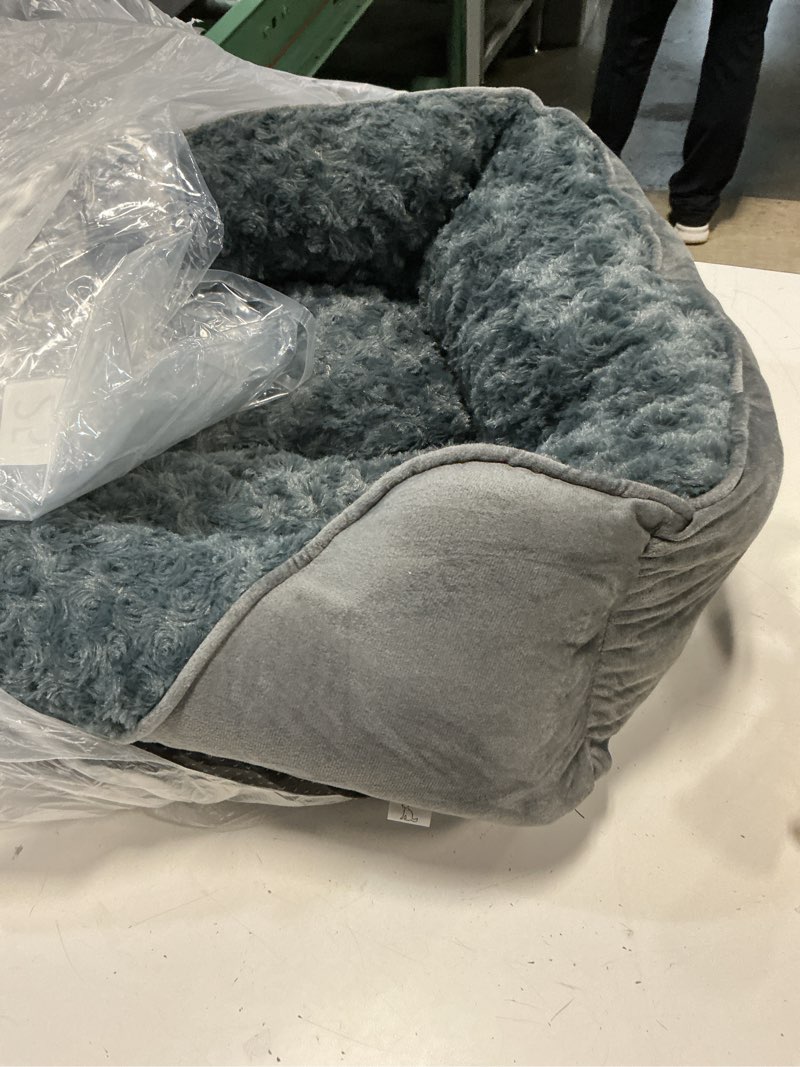 Condition photo showing Good Condition for invenho dog bed medium size dog, orthopedic warming soft calming sleeping puppy bed durable pet bed with anti-slip bottom m(25"x 21"x 8") grey