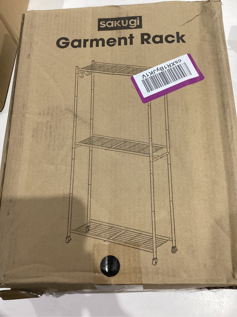 Condition photo showing Good Condition for item similar))))))clothes rack - 33.0\" x 12.2\" x 79.5\" clothing rack with shelves & wheels, multi-functional wardrobe closet with hooks, sturdy metal garment rack for bedroom, laundry, balcony (black) black large