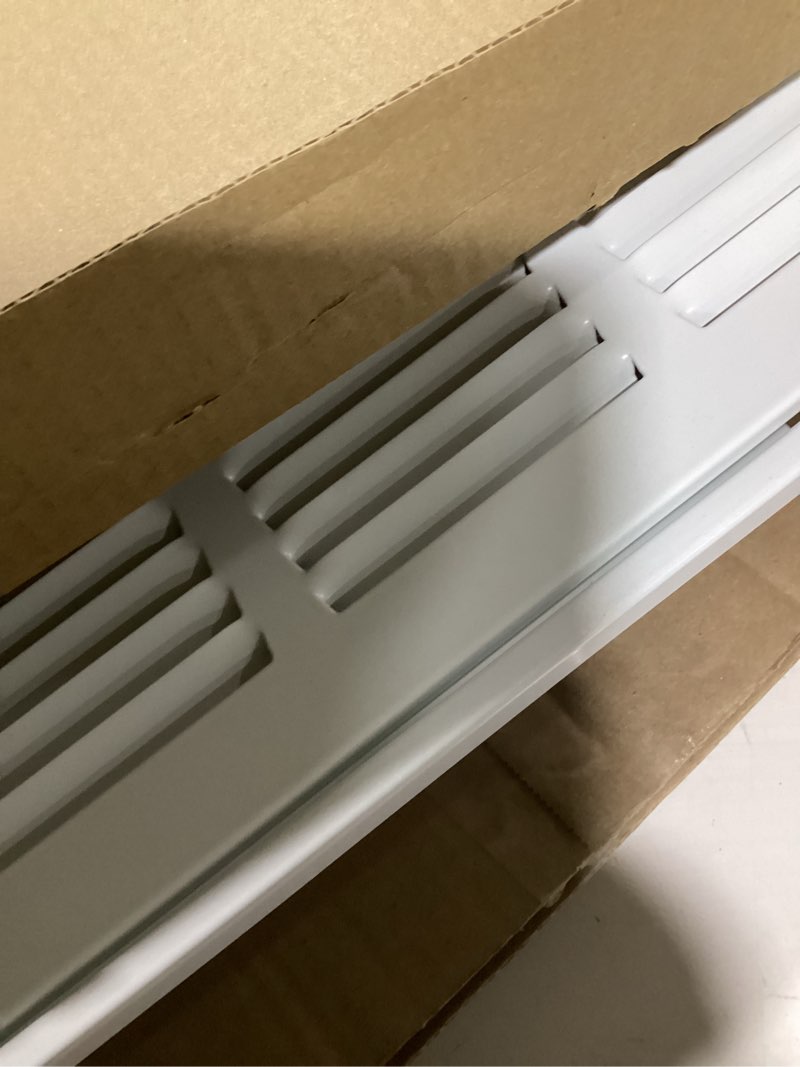 Condition photo showing As Is for ez-flo 16 x 20 inch (duct opening) return air vent cover for wall or ceiling, solid steel return air filter grille, hvac vent cover, white, 61631 16 in. x 20 in.