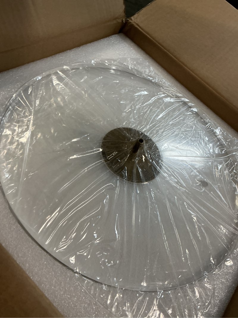 Condition photo showing Good Condition for likenow furniture acrylic side table,clear small round end table for living room,bedroom,office | modern nightstand with marble base,gold post,clear top for drink,food,snack,assembly(white) whtie