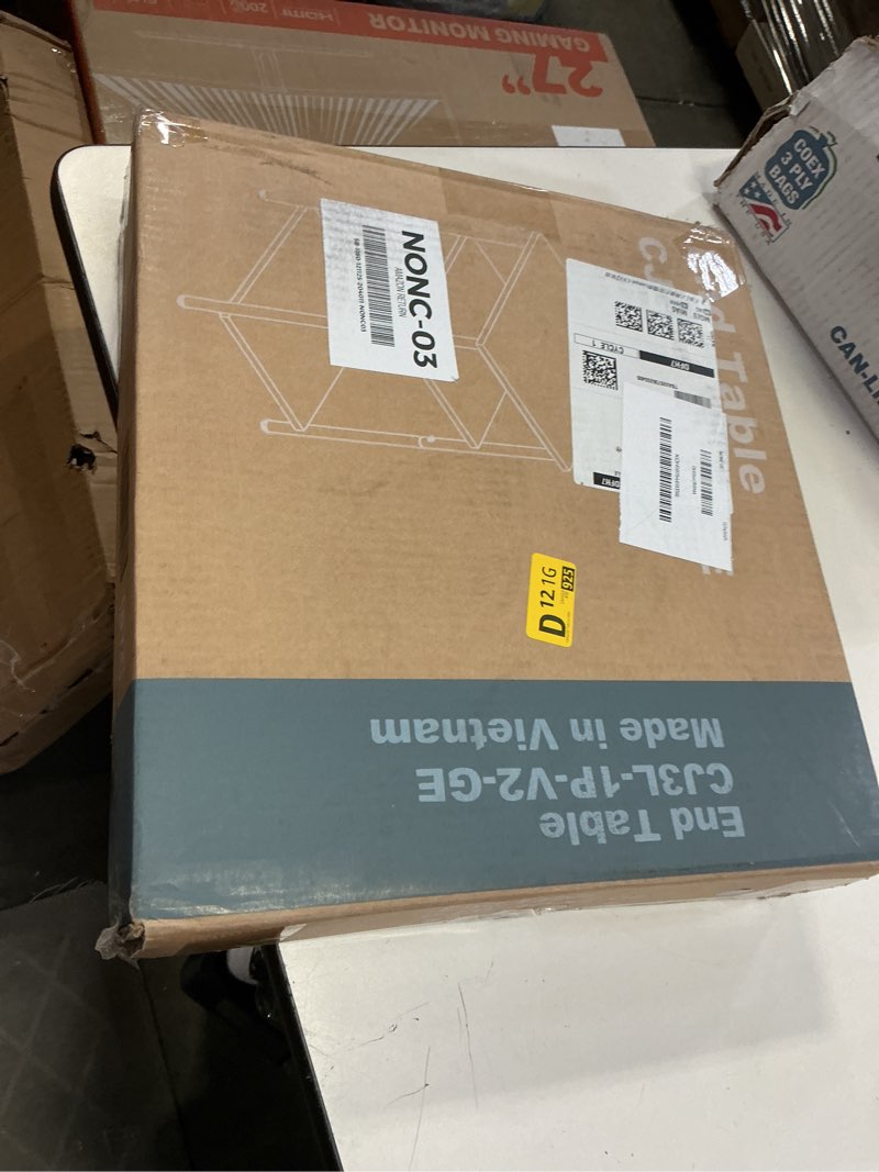 Condition photo showing New/Like New for Sweetcrispy End Table 3-Tier, Small Side Table 1-Pack Nightstand with Storage Shelves & Adjustable Feet, for Small Spaces, Living Room, Sofa, Bedroom, Office, Grey 1-Pack Modern Grey