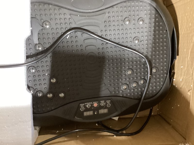 Condition photo showing Good Condition for Vibration Plate Exercise Machine - Whole Body Workout Vibration Platform Lymphatic Drainage Machine for Weight Loss Home Fitness with Resistance Bands Remote Black