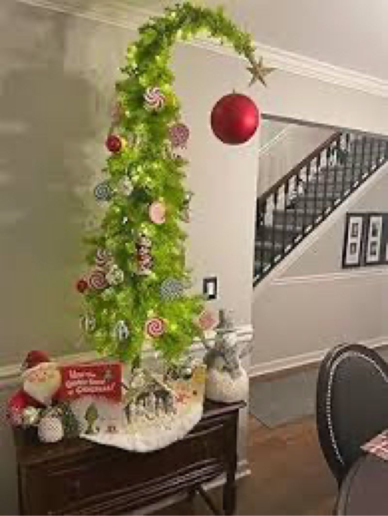 5 ft whimsical christmas tree with metal base 21 pcs red and green ball ornament prelit bendable art