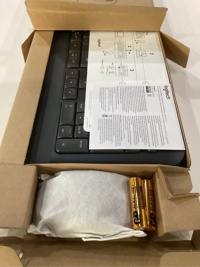 Condition photo showing As Is for not tested logitech signature mk650 combo for business, wireless mouse and keyboard, logi bolt, bluetooth, smartwheel, globally certified, windows/mac/chrome/linux - graphite combo w. small mouse graphite