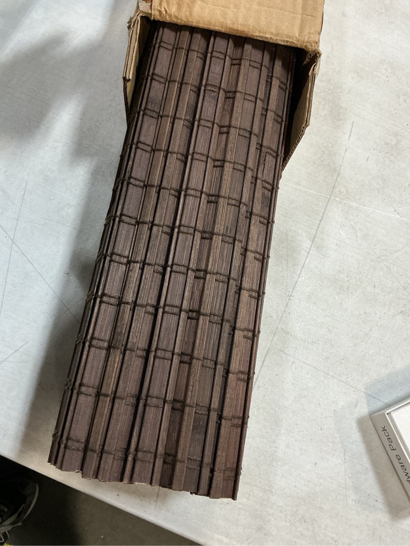Condition photo showing As Is for LazBlinds Cordless Bamboo Roman Shades, Privacy Blinds for Interior Windows, Room Darkening Roll Up Bamboo Blinds for Home & Patio, 30.5" W x 48" H, BDP-Espresso Pricacy - Espresso 30 1/2" W x 48" H