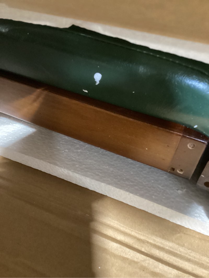 Condition photo showing As Is for shoe rack bench, solid wood entryway bench with flip-open storage box for entry, hallway (green-31.5") green-2 31.5 inches