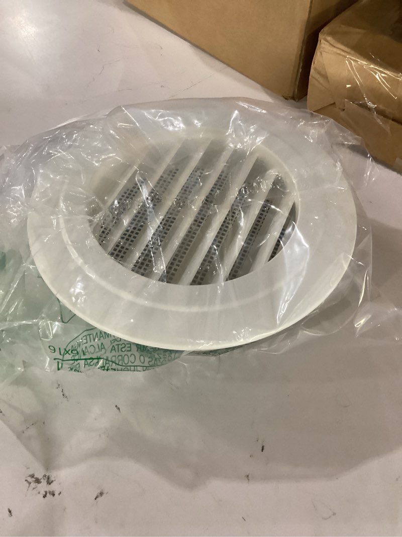 Condition photo showing Good Condition for hg power 6 inch soffit vent cover – round abs louver with built-in screen mech for attic, bathroom, garage & dryer duct ventilation (150mm,white) 6 inch white