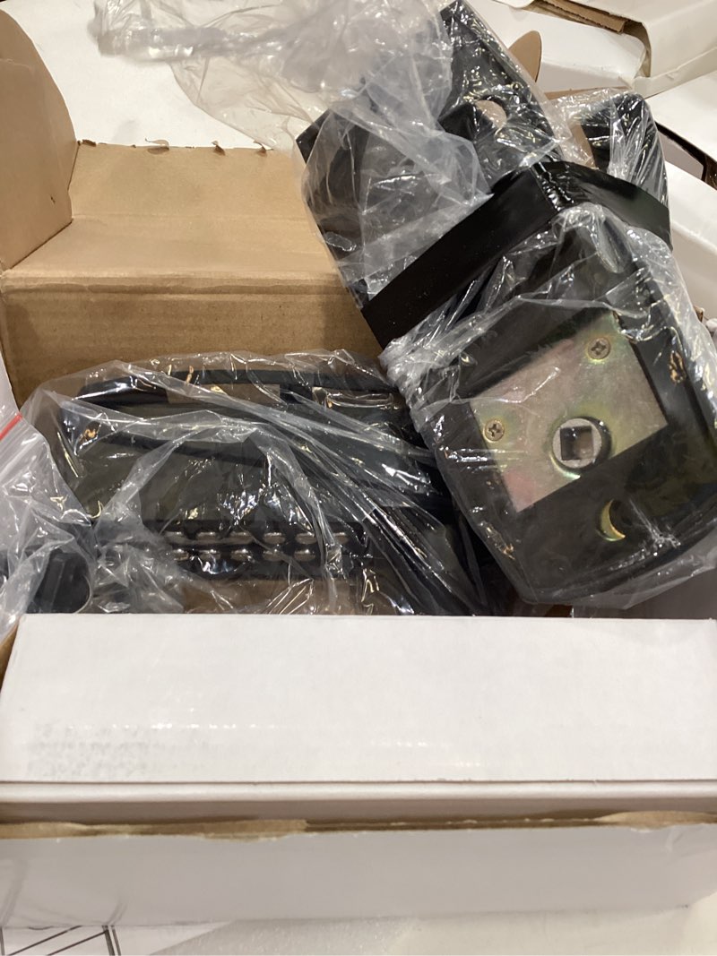 Condition photo showing Good Condition for new upgrade mechanical door lock with handle,mechanical push button lever lock,stainless steel mechanical keyless entry door lock with key,upgrade adjustable deadlatch 2-3/8'' and 2-3/4'' black