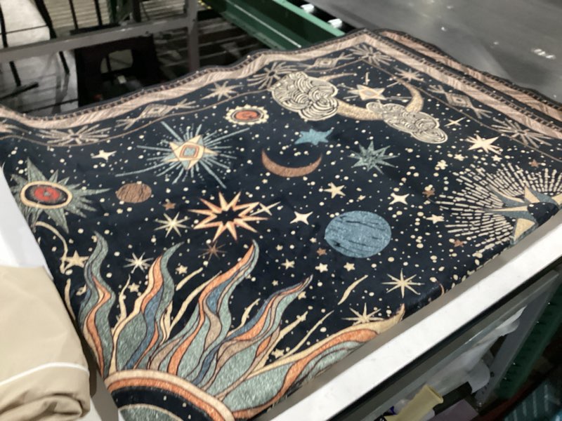 Condition photo showing Good Condition for 5x7 area rugs, washable vacuum-friendly non-slip rug vintage boho gothic sun and moon printed pattern low pile carpet for living room bedroom dining room hallway entryway,black gold beige red black/gold/beige/red 5' x 7' (rectangular)